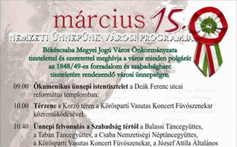 A Forradalom és szabadságharc emlékezete Békéscsabán