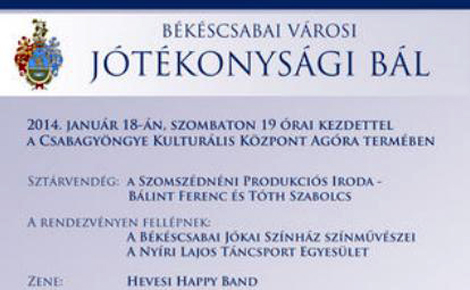 Békéscsabán jótékonysági bált rendeznek a Csabagyöngyében